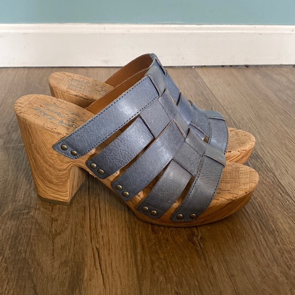 Kork-Ease Women's Devan woven leather platform beach sandal blue/teal size 9 - Picture 1 of 7